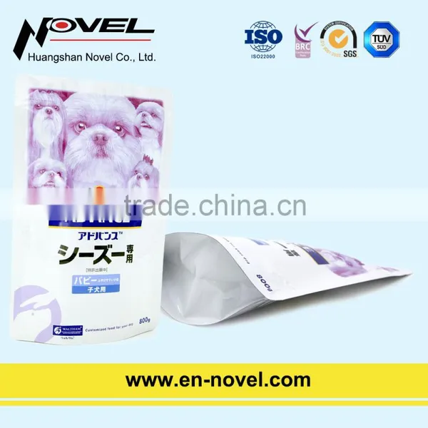 Customized Plastic Stand Up Pouch With Zipper for Dog Food Packaging
