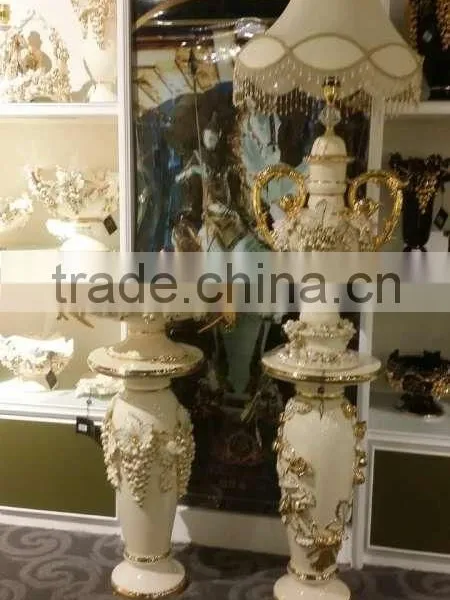 2016 New Design Antique Luxury 30"ceramic Porcelain Art Roman Pillar With Vase for Decoration photo-6