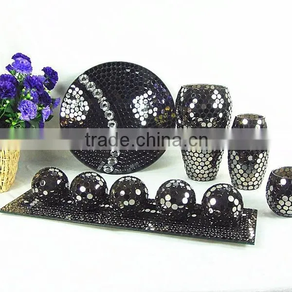 Fluted Glass Vase With Mosaic