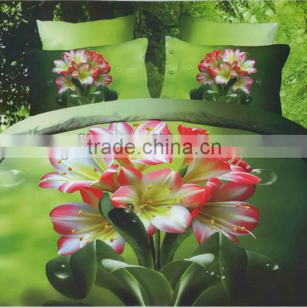 2013 Design, 100%cotton Lavender Design Reactive Printed Bed Quilt Comforter Blanket Cover Set
