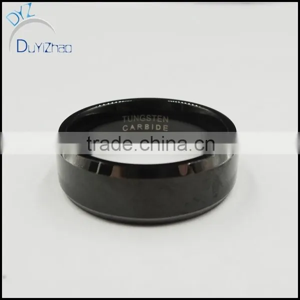 Black Pure Tungsten Ring Tungsten Carbide Wedding Ring for Men photo-3