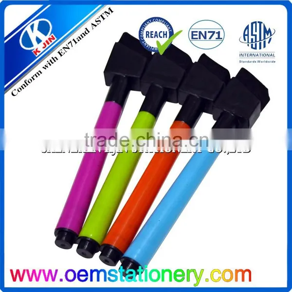 Factory Wholesale Promotional Bulk Cheap Whiteboard Marker Pens With Black Eraser Brush