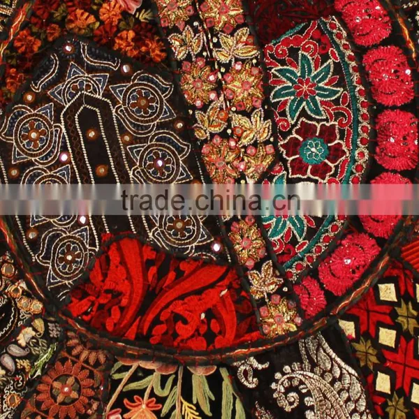Black Yoga Seating Cushions Indian Throw Pillows Cushion Bohemian Round Pillow Covers Indian Patchwork Throw Pillows Indian photo-4