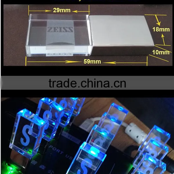 Crystal USB Flash Drive With 3D Logo Laser Printing USB 2.0 4GB 8GB 16GB 32GB Memory Stick Pen Drive Gift Box Quality Choice photo-2