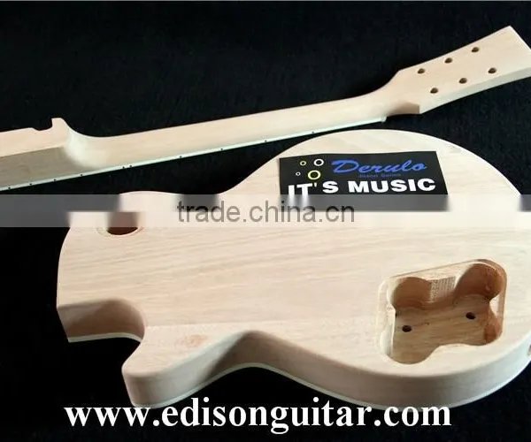 DIY Electric Guitar Kits With Hardware Solid Mahagany Body Tiger Maple Top MX-002 photo-5
