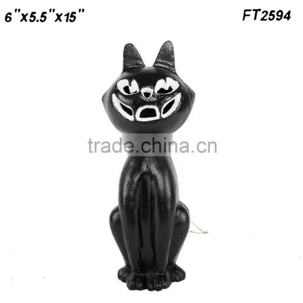 FT2594 Halloween Decor Black Cat With Led Light