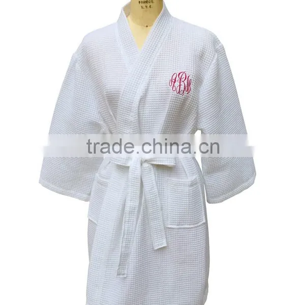 Cheap 100 Cotton Waffle Bathrobe for Wholesale