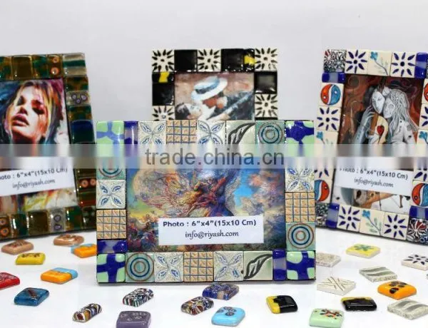 Hand Made Glass Tiles Ftd. Murano Inspired Designer Photo Frame - 19 x 14 Cm. ( Photo 15 x 10 Cm.) photo-2