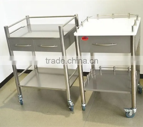 Good Quality Medical Trolley, Mobile Stainless Steel Trolley photo-2