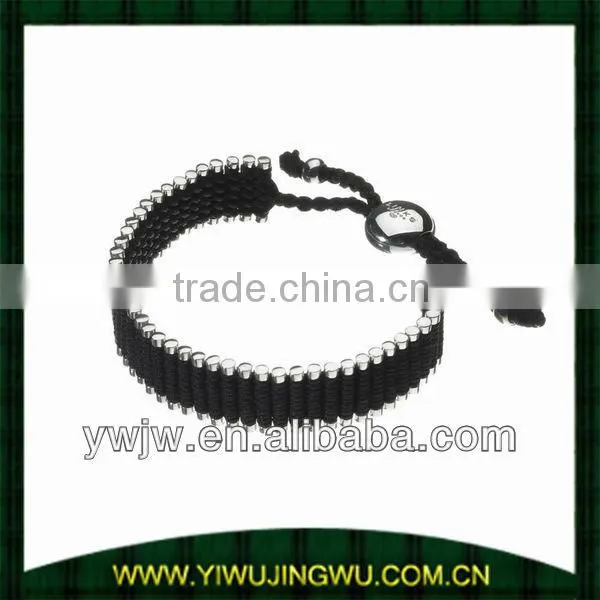 Weave Silver Fiji Style Bracelet With Silver Beads(JW-G10508)