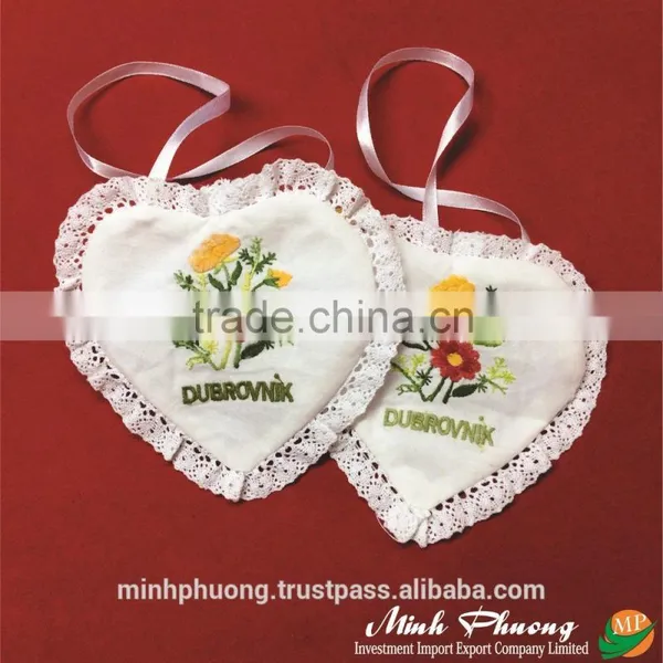 Heart Flower Design Fragrant Bags With Embroidery for Air Fresh Powder Sachet photo-3