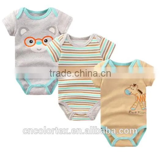 High Quality Summer Baby Boys and Girls Short Sleeve Bodysuit photo-2