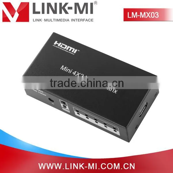 LINK-MI LM-MX03 HDMI 1.3 HDCP 2.0 High Definition Audio Video Mini HDMI Matrix 4x2 photo-2