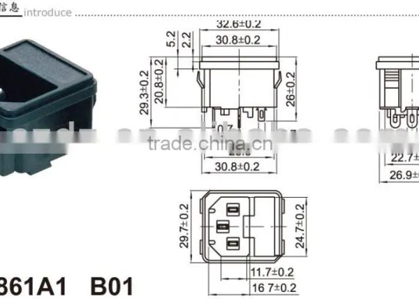 AS-03 Industrial Power Socket,10a dc Power Connector,connector for dc Motor photo-3