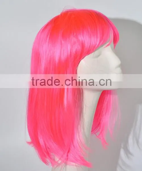 Synthetic Pink Straight Wig With Bangs Cosplay Wig N306 photo-2