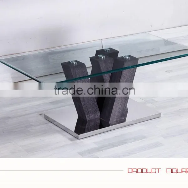 Rectangle Glass Top Wood Frame Centre Table photo-6