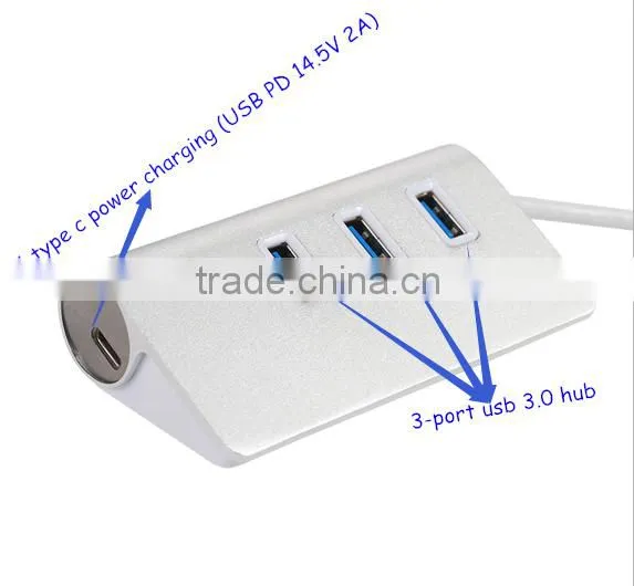 High Performance Usb Hub 3.1 Type c, 14.5V 2A Power Charging With 3 Port Usb 3.0 Hub +1 Usb Type c Hub photo-2