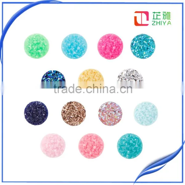 12mm Flat Back Resin Druzy Cabochons Wholesale photo-2