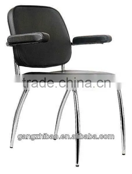 Metal Base With Pvc Black Chair Office Guest AH-68 photo-5