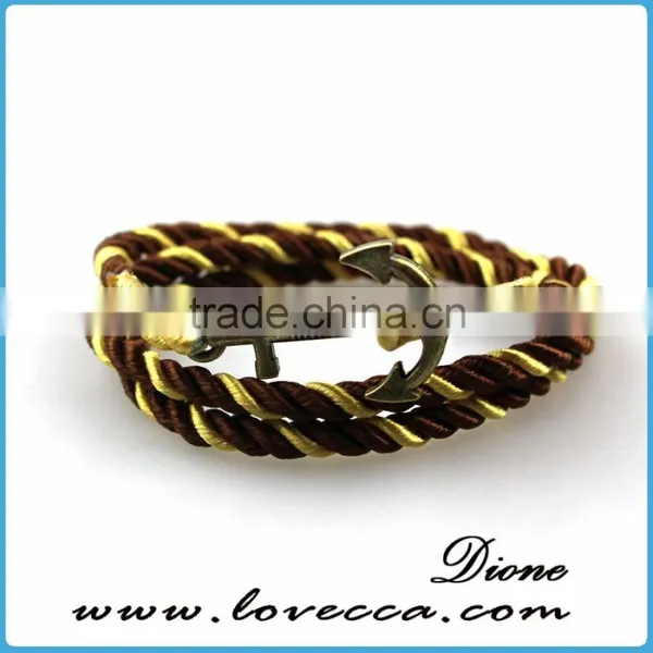 2016 Fashion Navy Style Mens Anchor Leather Rope Bracelet Anchor photo-4