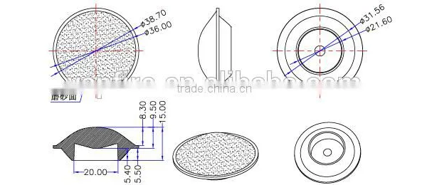 35mm Above COB Lens 60 Degrees for Imitation Lumens LED COB XPE/XBD/XPG (Ilenstech01ED-DBxxF) photo-2