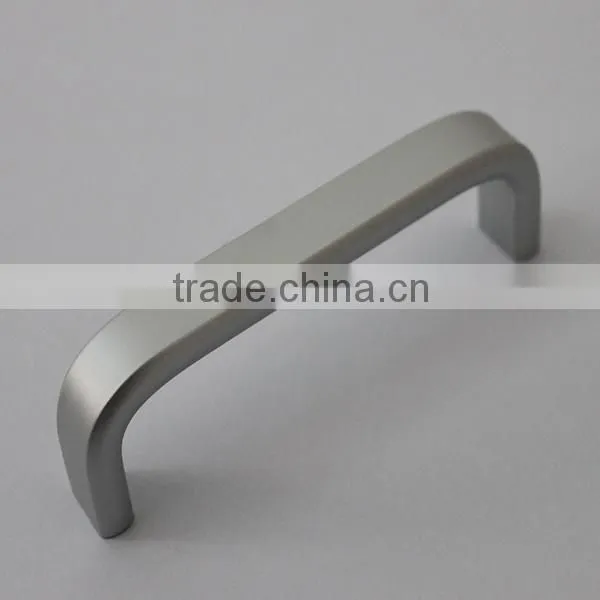 Bent Matte Silver Aluminum Alloy Bathroom Door Handle V photo-3
