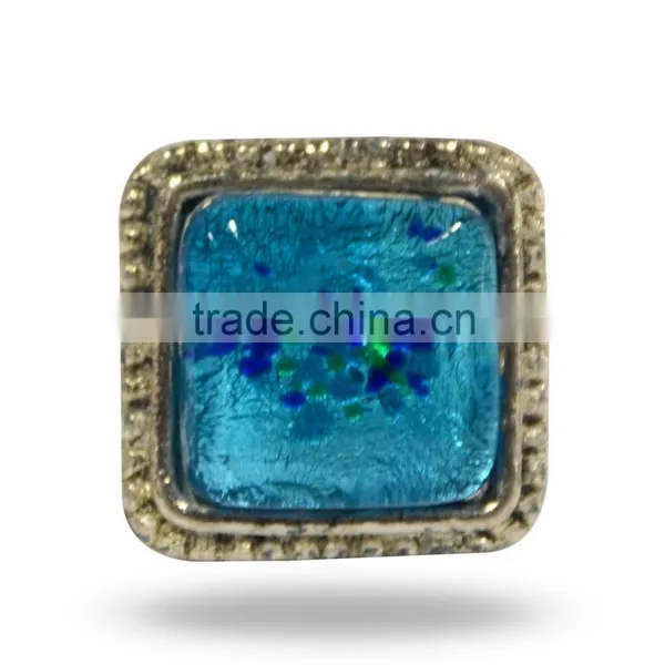 Metal & Glass Square Knob (Pink) photo-4