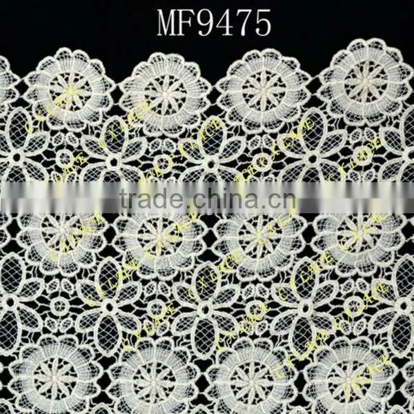 White Bridal Embroidered Tulle Lace Fabric