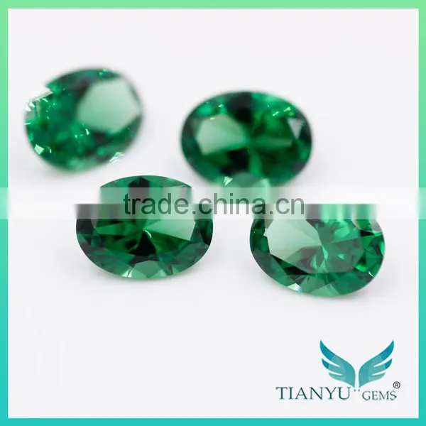 Synthetic Sapphire Nanosital #2092 Color Green Oval Cut for Sale photo-5