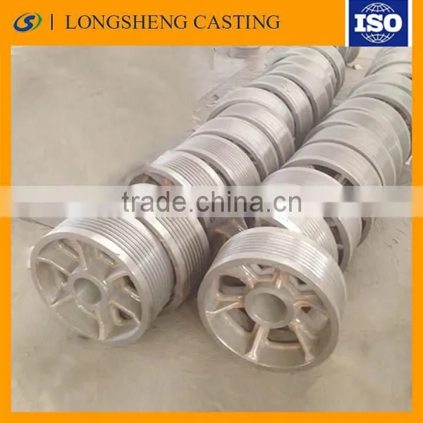 ISO9001-2008 Steel Material and V-Belt Type Wire Rope Pulley 4 Spokes photo-2