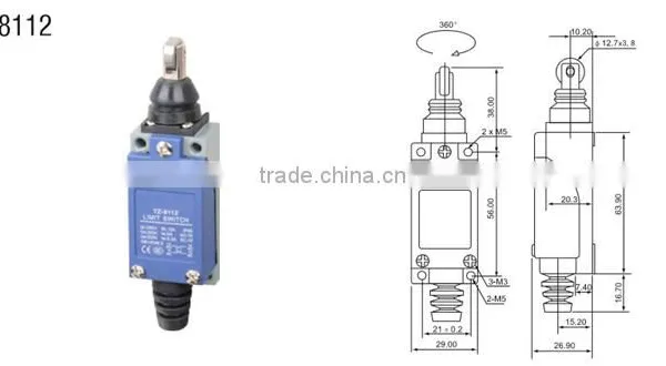 TZ-8112 Limit Switch IP65 5A 250V Comply With IEC60529 TZ-8 Limit Switch photo-2