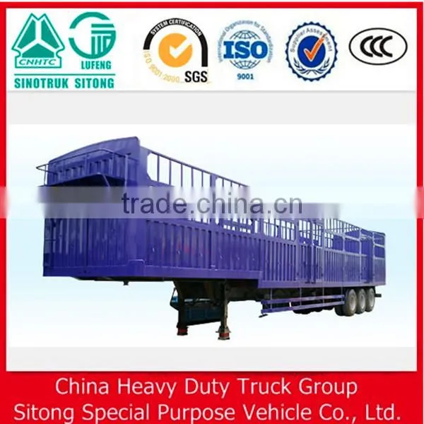 China Supplier 3 Axle 40ton Stake Fence Semi Truck Trailer for Animal Transport for Sale photo-2