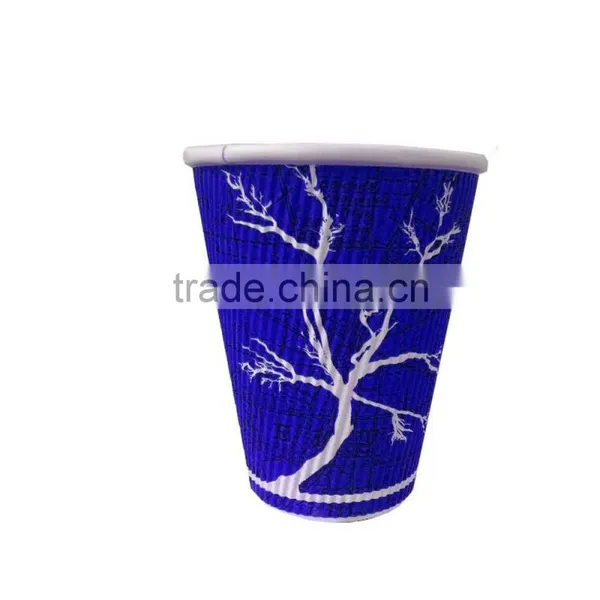 Disposable Custom Print Logo 12OZ 16OZ Insulated Paper Coffee Cups With Plastic Lids photo-6