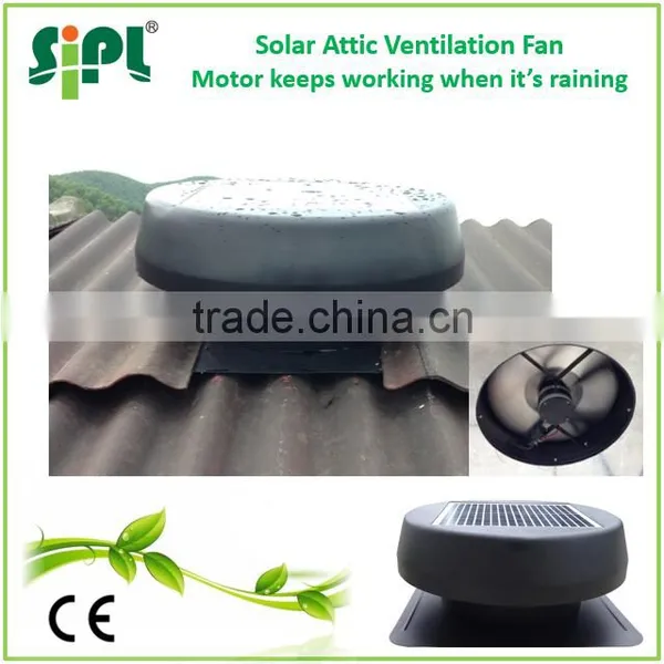 High Efficient Flat Embedded Solar Panel 12'' Air Duct Turbine Solar Attic Ventilation Fan photo-3