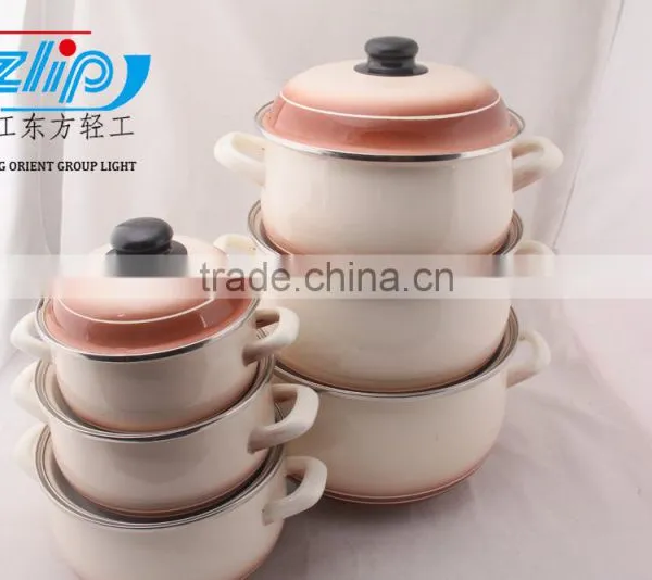 6 Pcs High Casserole Straight Shape W/Hollow Handle & Metal Cover Decor photo-2
