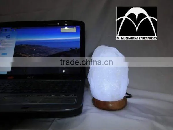 Himalayan Rock Salt USB Tiny WHITE Lamps NATURAL photo-4