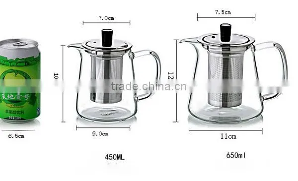 Glass Tea Pot With Tea Strainer Pots With Strainer Lids Glass Infusion Tea Pots photo-4