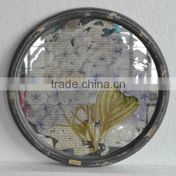 Antique Rural Mirror Printed With Round Frame photo-2