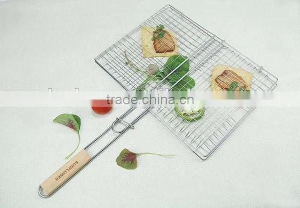 BBQ Three Fish Wire Grill With Chrome Plate photo-4