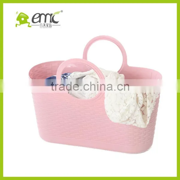 Emc 2017new PE Large Weave Basket for Clothes Plastic Luandry Basket Storage Basket 38L photo-5