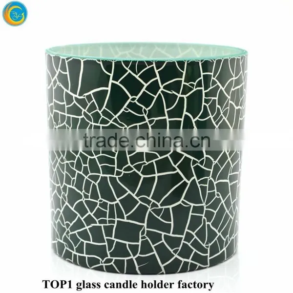 Green Mercury Glass Pillar Christmas Candle Holder photo-6