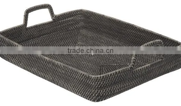Natural Rattan Storage Serving Tray photo-3