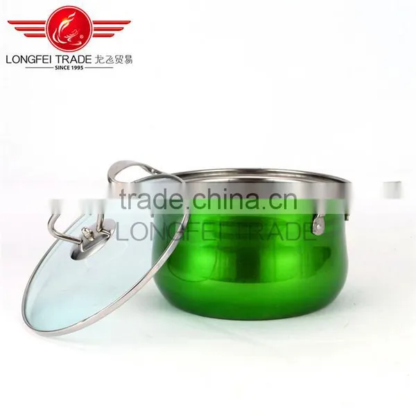 Hot Selling 5pcs Colorized Drum-shaped Stainless Steel Soup Pot Kitchen Cookware With Decal photo-4