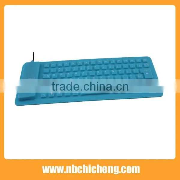 Silicon Waterproof Flexible Keyboard USB Soft Foldable Keyboard Roll Up Keyboard photo-3