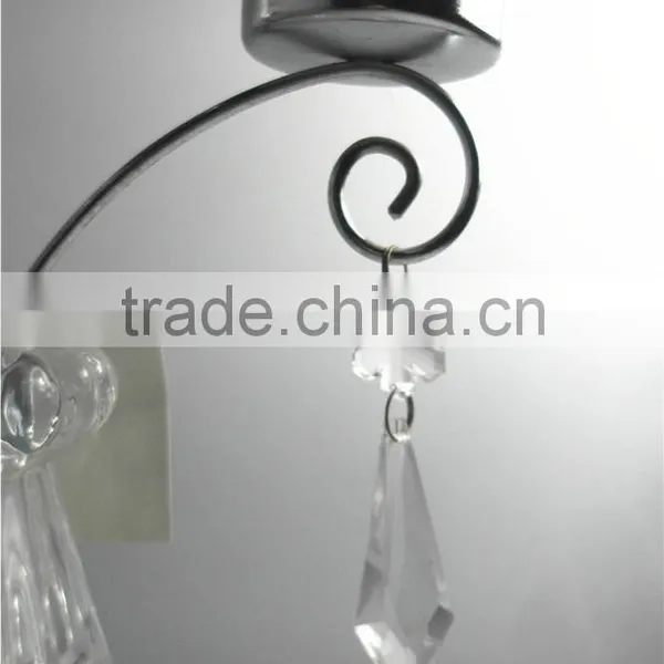Clear Acrylic Angel With Iron Candle Holders Elegrane Xmas Ornament photo-4