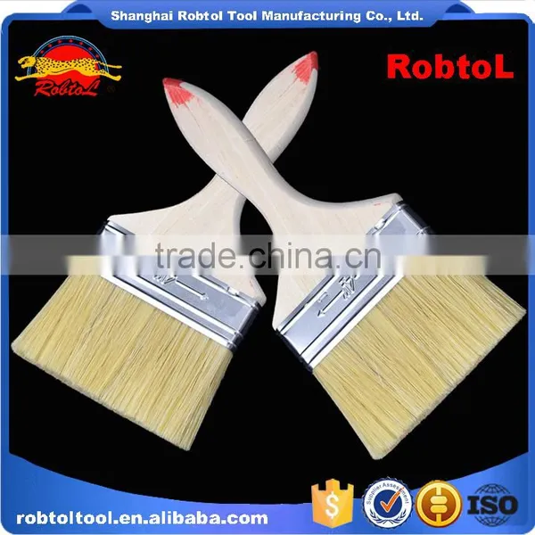 4" Wall Paint Brush Wood Handle Natural Synthetic Bristle Blend Filament photo-2