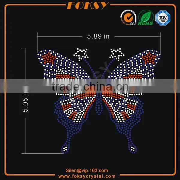 Butterfly With American Flag Crystal Transfers