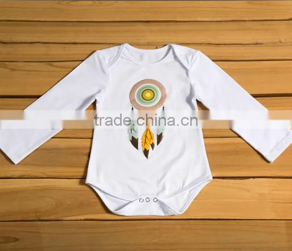2017 Wholesale Kids Holiday Clothes Boutique Baby Valentines Cotton Long Sleeves Romper photo-4
