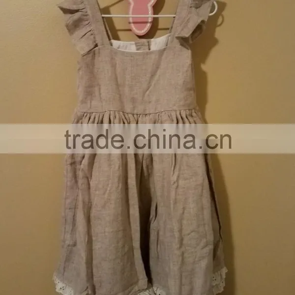 Girls Sunflower Wildling Dress Baby Well Dressed Wolf Remake Lace Linen Dress photo-4