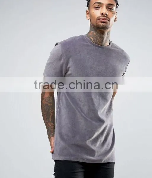 Men's Longline T-Shirt In Heavy Velvet photo-3